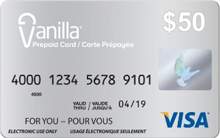 Prepaid Vanilla Visa Card