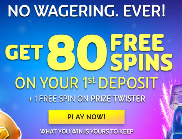 80 free spins with no wager at play ojo casino