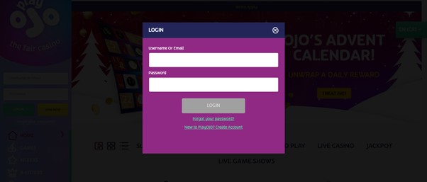 PLAY OJO LOGIN