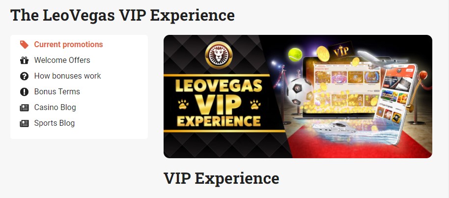 Leovegas VIP experiance