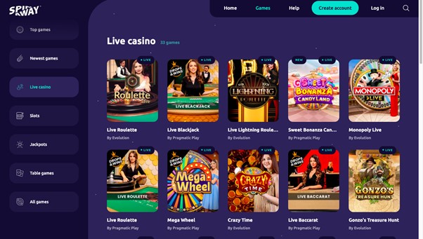 SpinAway live casino 