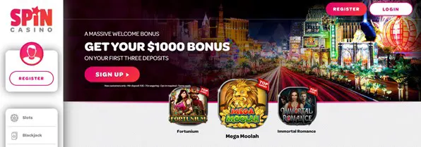 Spin Casino welcome bonus 