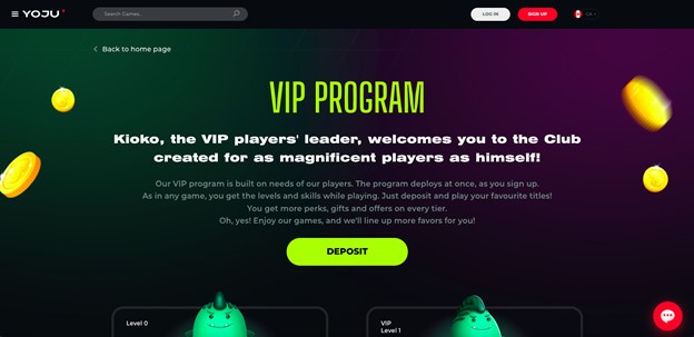 YOJU Casino VIP program 