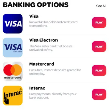 spin casino payment options 