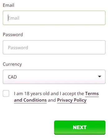 Personal information form PlayAmo Casino