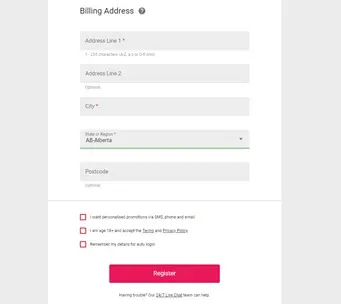 Spin Casino signup process 