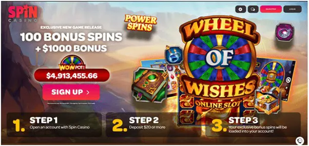 Spin Casino Wheel of Wishes 