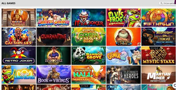 all slots at PlayAmo Casino 