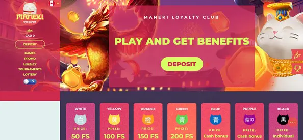 Maneki Casino loyalty club 