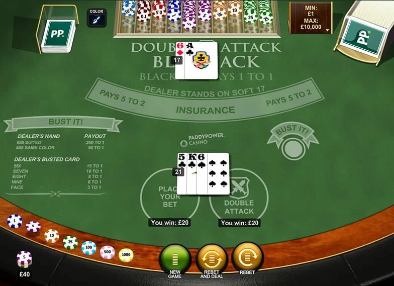 Double Attack online blackjack