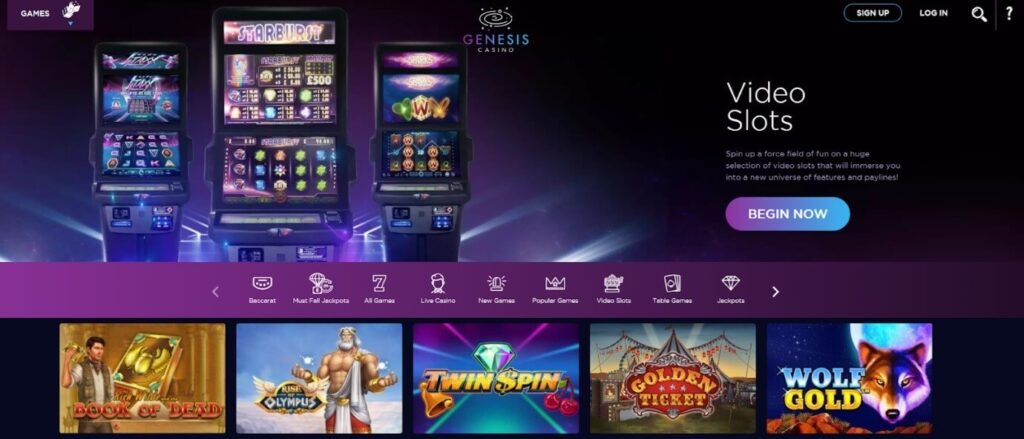 Popular online slots at Genesis casino 