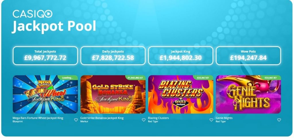 Slot games at CasiGo Casino Canada