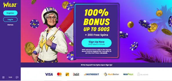 Wildz Casino welcome bonus 