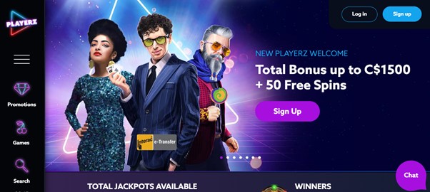 Playerz Casino welcome bonus 