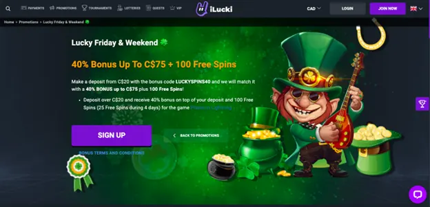 iLucki Casino promotions - Lucky Friday 