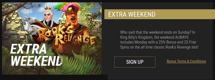 extra weekend bonus at the king