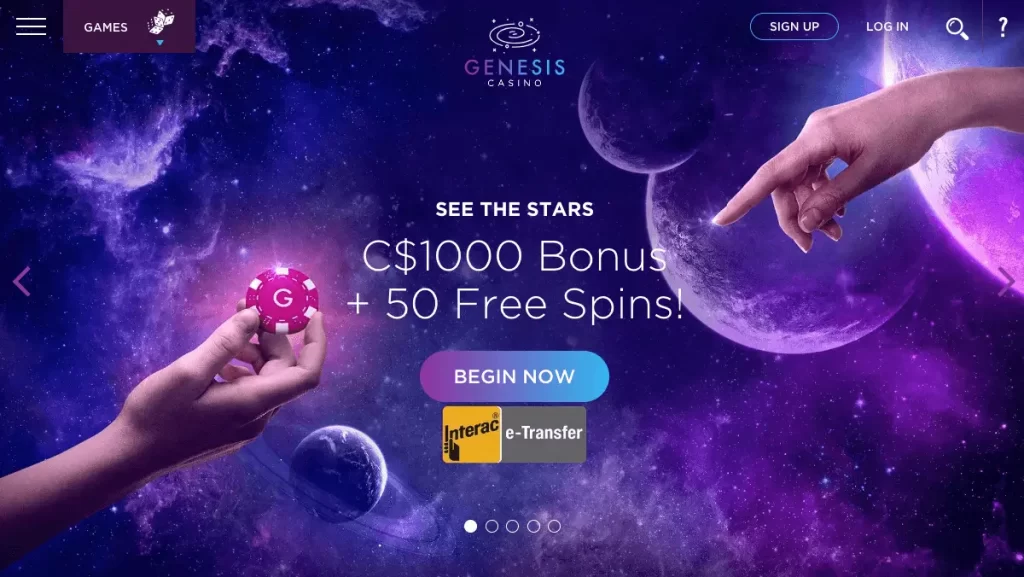 Genesis Casino homepage CA
