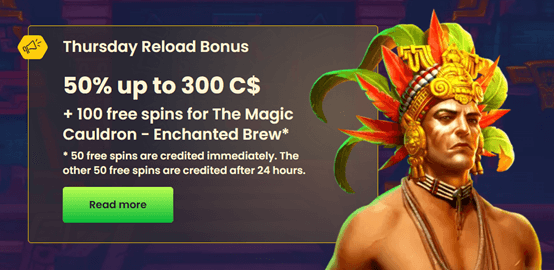 Bizzo Casino Thursday reload bonus