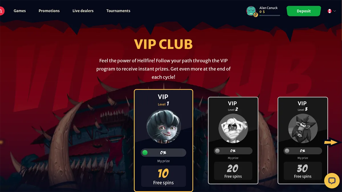Hell Spin Casino VIP Club
