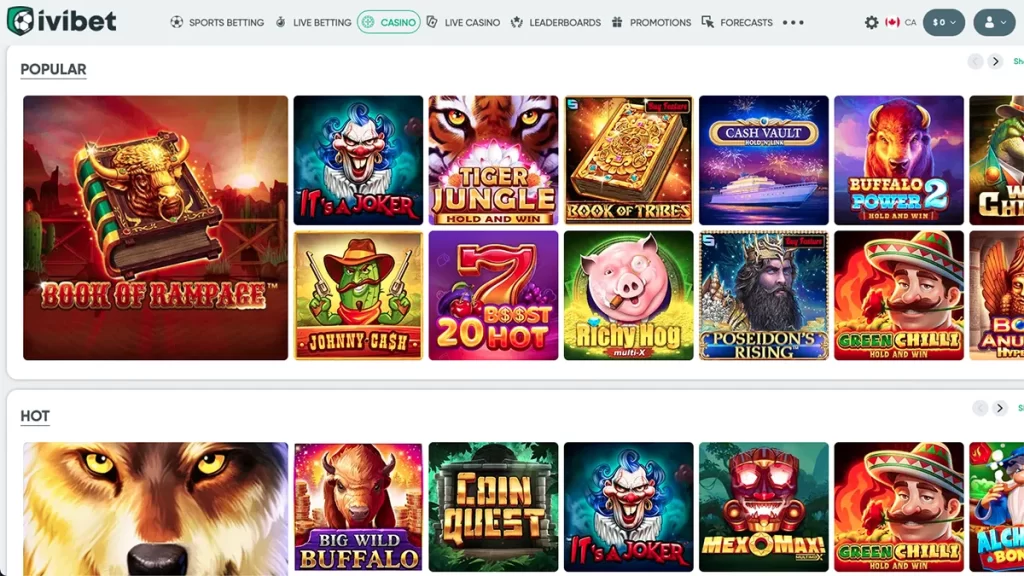 IviBet casino games