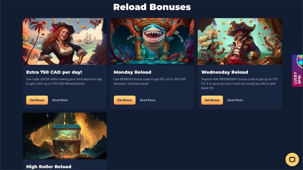 Joo Casino Reload Bonuses