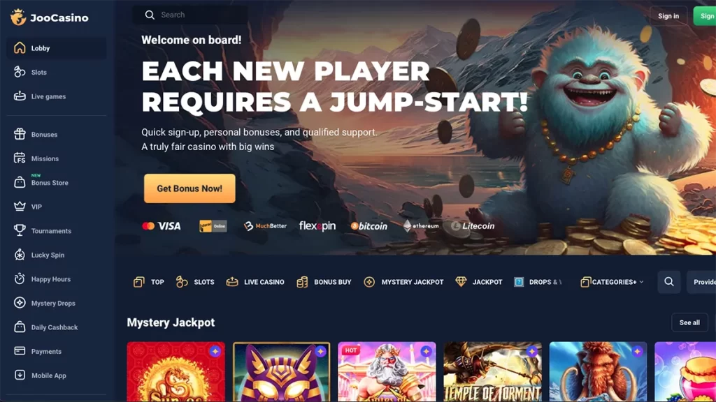 Joo Casino homepage CA