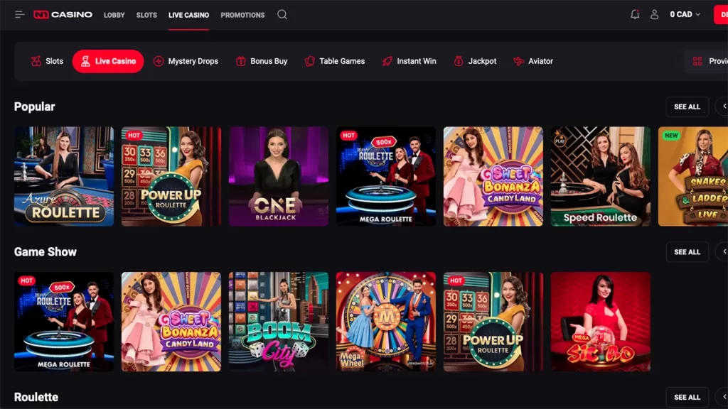 N1 casino live games